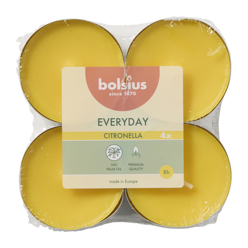 Geur maxiwaxinelichten Bolsius - citronella - set van 4