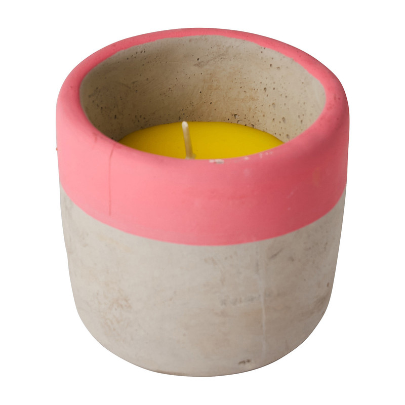 Citronella kaars in beton pot - diverse kleuren - ø8x8 cm