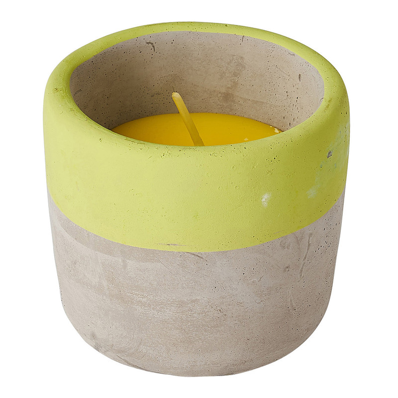 Citronella kaars in beton pot - diverse kleuren - ø8x8 cm