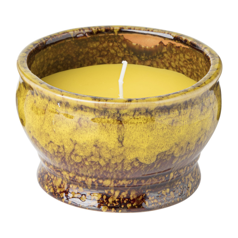Citronella kaars in pot - diverse kleuren - ⌀11x7 cm