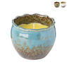Citronella kaars in ribbel pot - diverse kleuren - ⌀10x8 cm