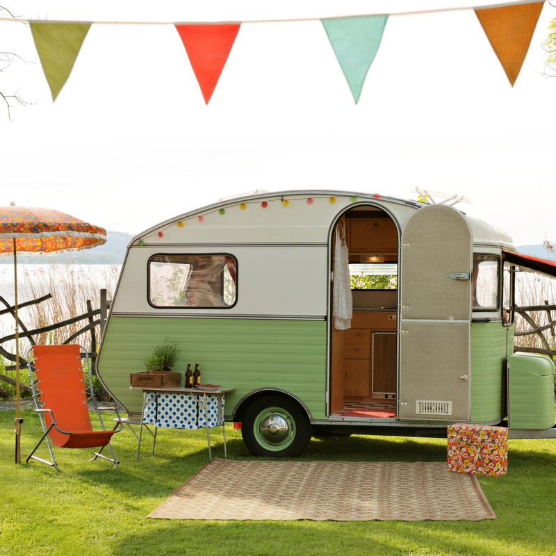 Buitenkleed azteken - beige - 160x230 cm