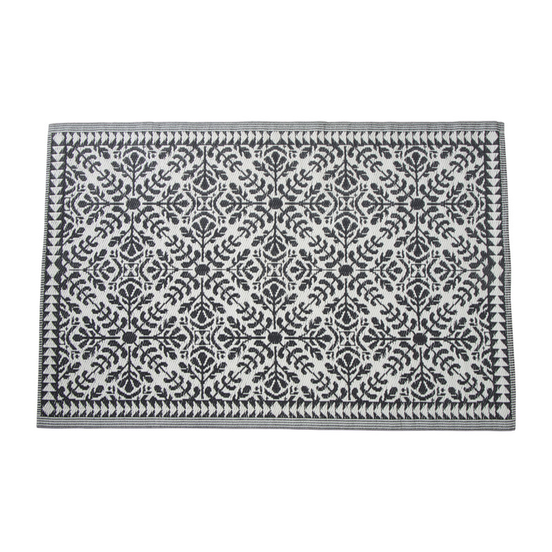 Buitenkleed ethnic - zwart - 120x180 cm