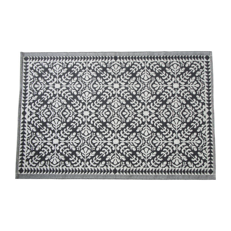 Buitenkleed ethnic - zwart - 120x180 cm