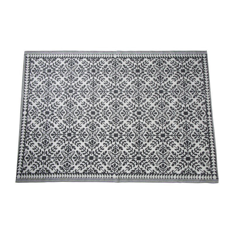 Buitenkleed ethnic - zwart - 160x230 cm