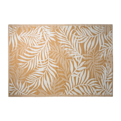 Buitenkleed leaves - geel - 160x230 cm