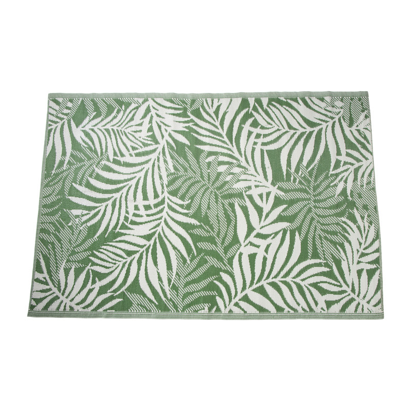Buitenkleed leaves - groen - 160x230 cm