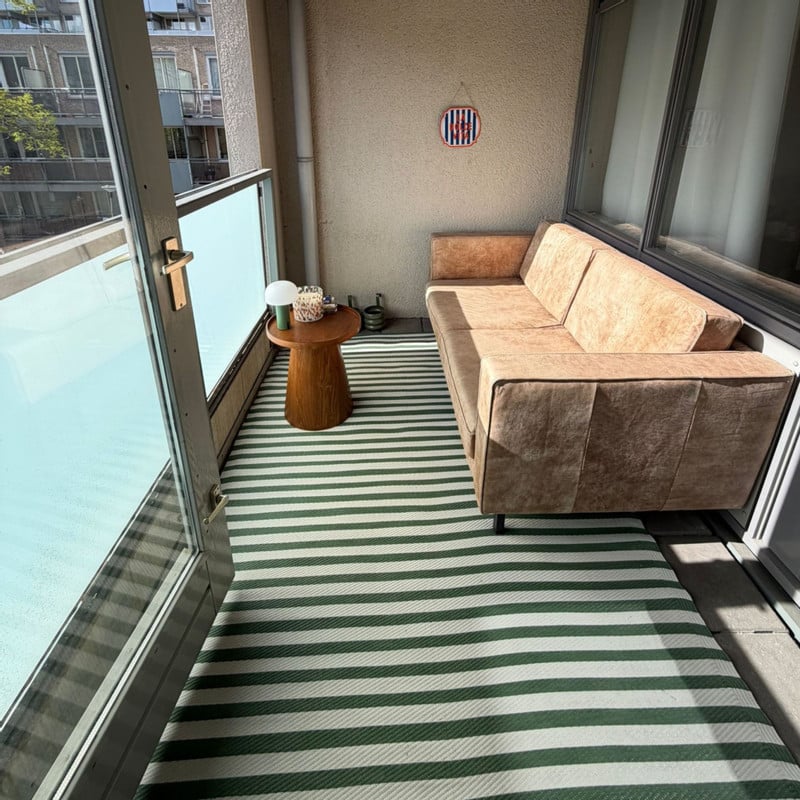 Buitenkleed streep - groen - 160x230 cm