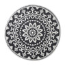 Buitenkleed bloem - zwart - ø150 cm