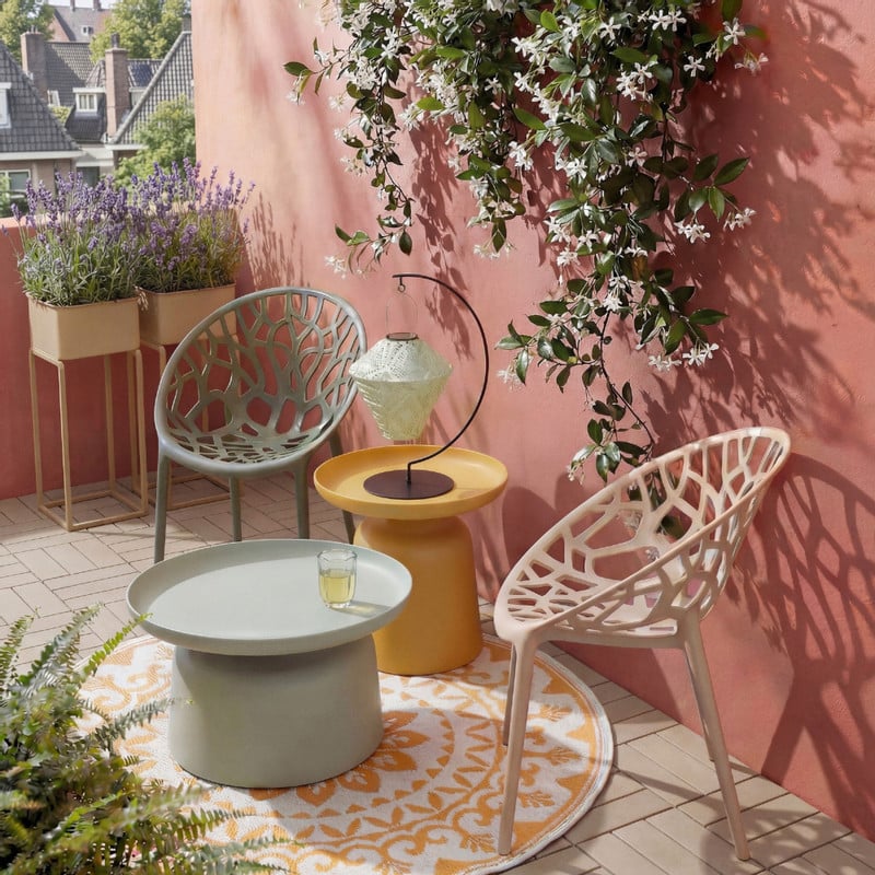 Buitenkleed bloem - geel - ø150 cm