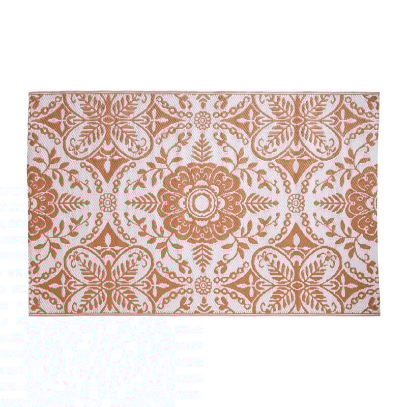 Buitenkleed damast - bruin - 120x180 cm