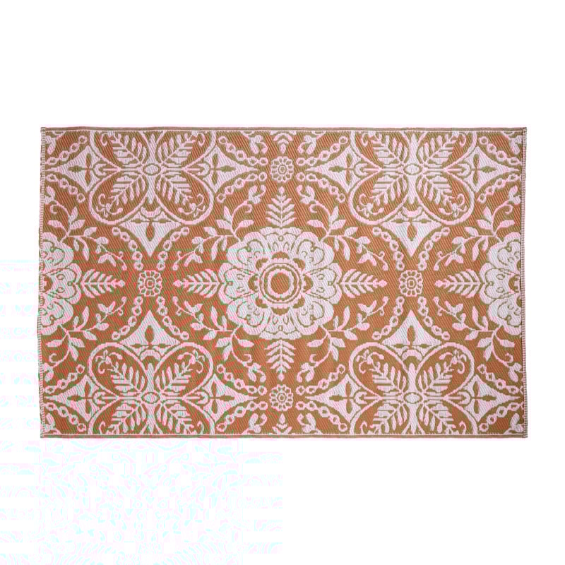 Buitenkleed damast - bruin - 120x180 cm