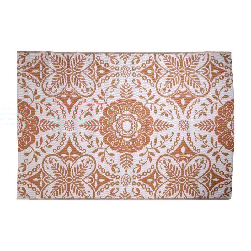 Buitenkleed damast - bruin - 160x230 cm