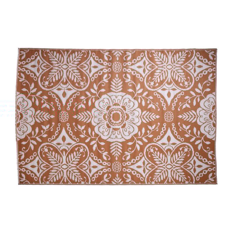 Buitenkleed damast - bruin - 160x230 cm