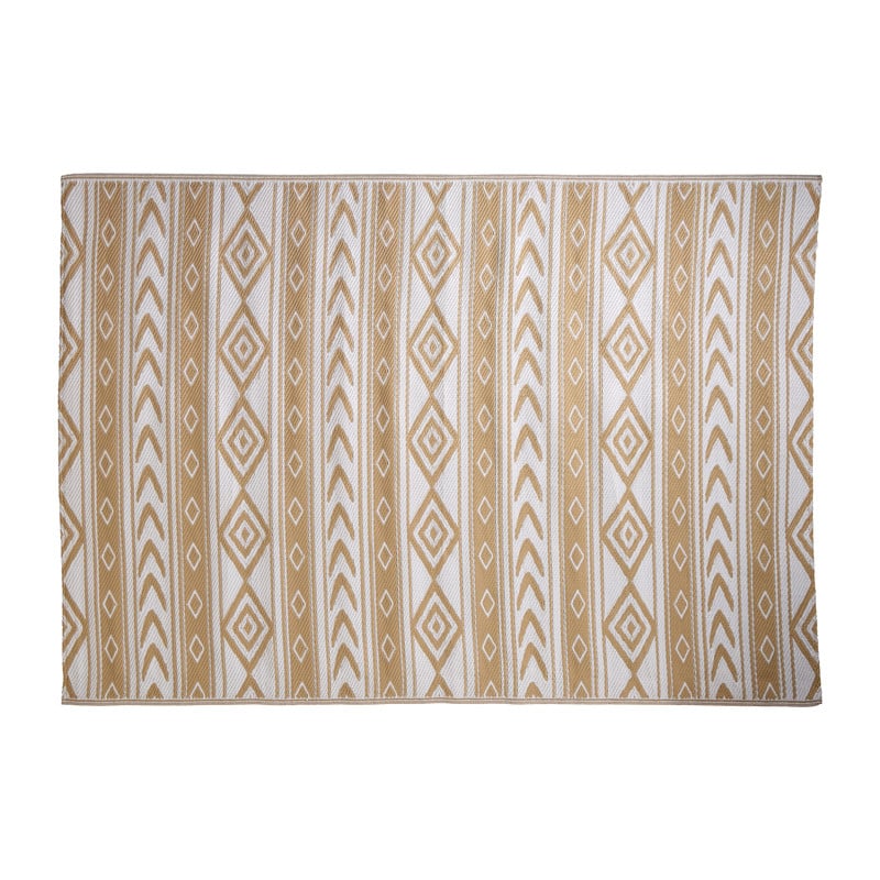 Buitenkleed tribal - beige - 160x230 cm
