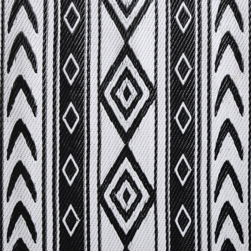 Buitenkleed tribal - zwart - 160x230 cm