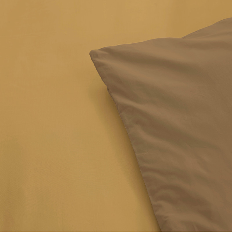 Dekbedovertrek 2-persoons - okergeel - 240x220 cm
