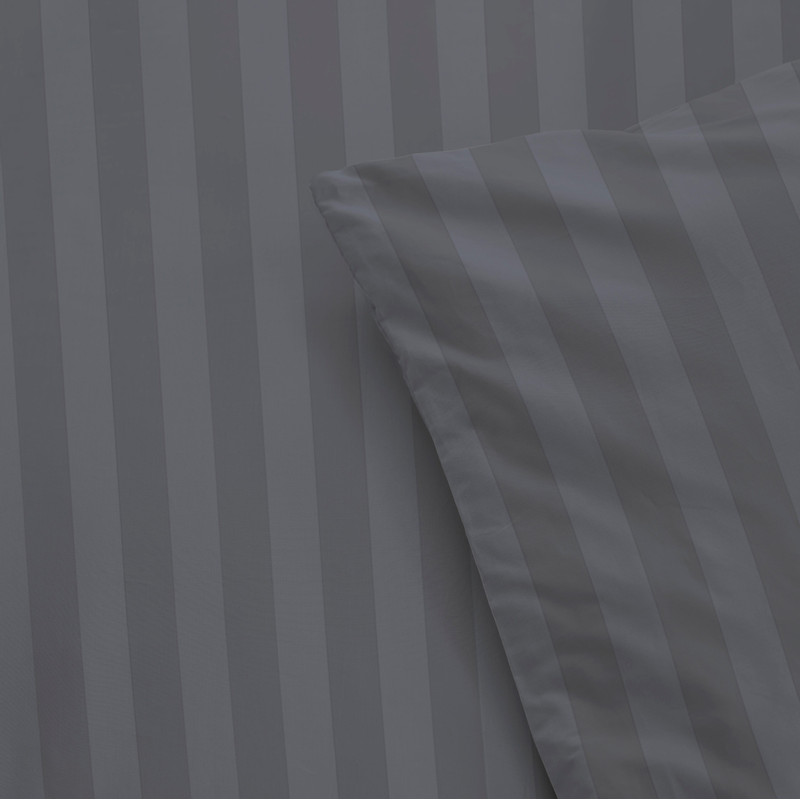 Dekbedovertrek 2-persoons - grijs gestreept - 240x220 cm