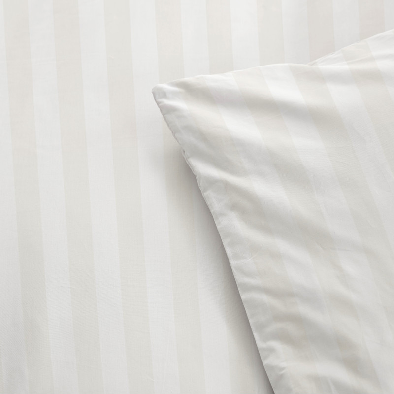 Dekbedovertrek 2-persoons - wit gestreept - 240x220 cm