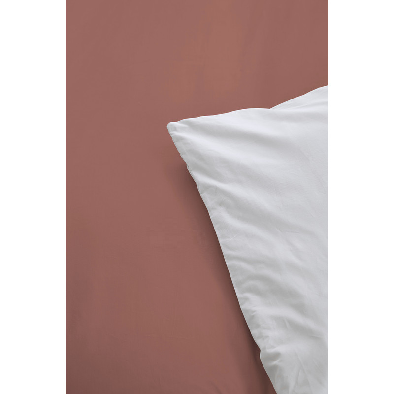 Dekbedovertrek 2-persoons - terra/wit - 240x220 cm