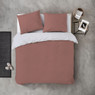 Dekbedovertrek 2-persoons - terra/wit - 240x220 cm