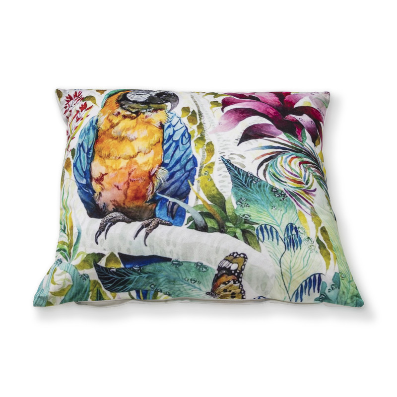 Sierkussen jungle papegaai - multikleur - 45x45 cm