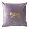 Sierkussen tijger - paars/goud - 45x45 cm