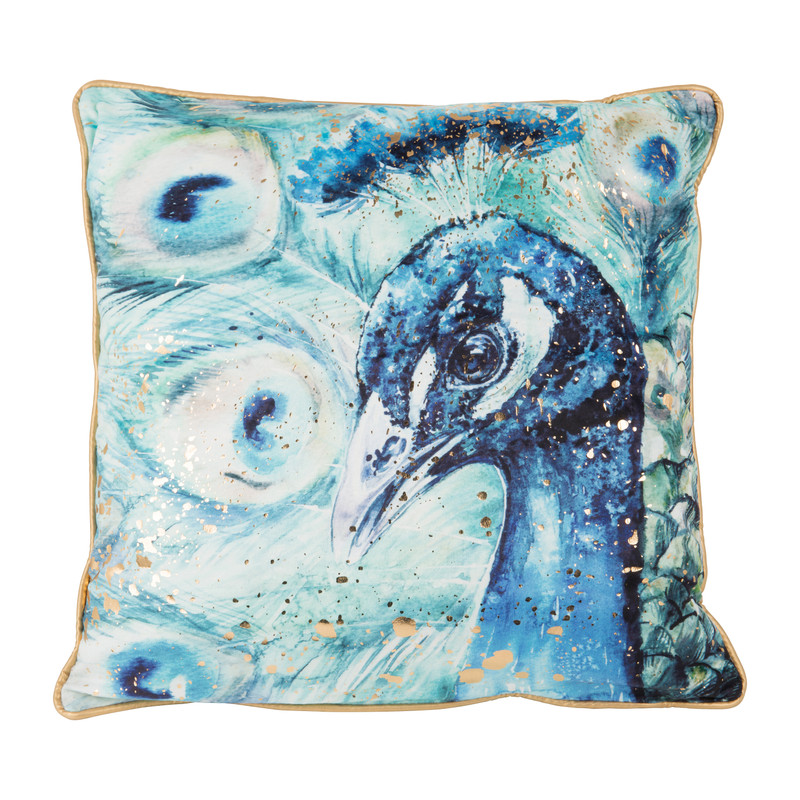 Sierkussen pauw - mulitkleur - 45x45 cm