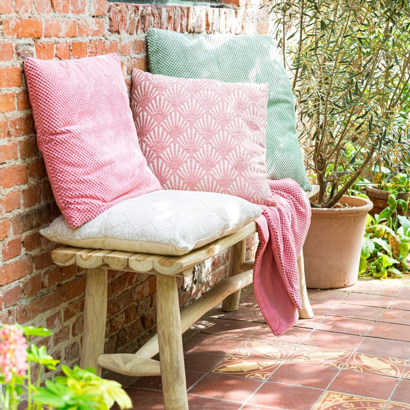 Sierkussen chenille -  roze - 45x45 cm