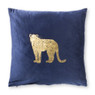 Sierkussen luipaard - blauw/goud - 45x45 cm