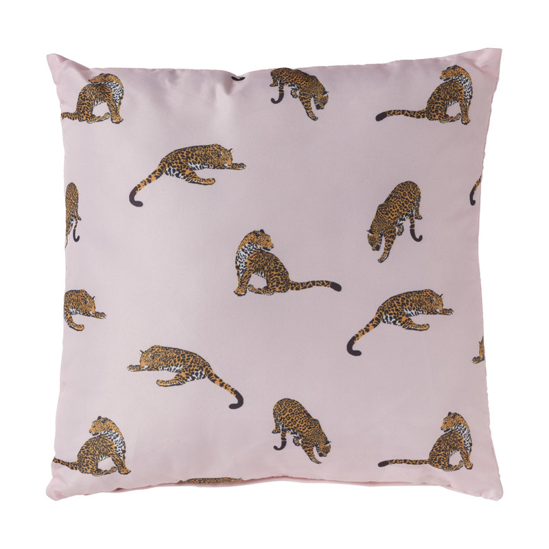 Sierkussen luipaard - roze - 45x45 cm