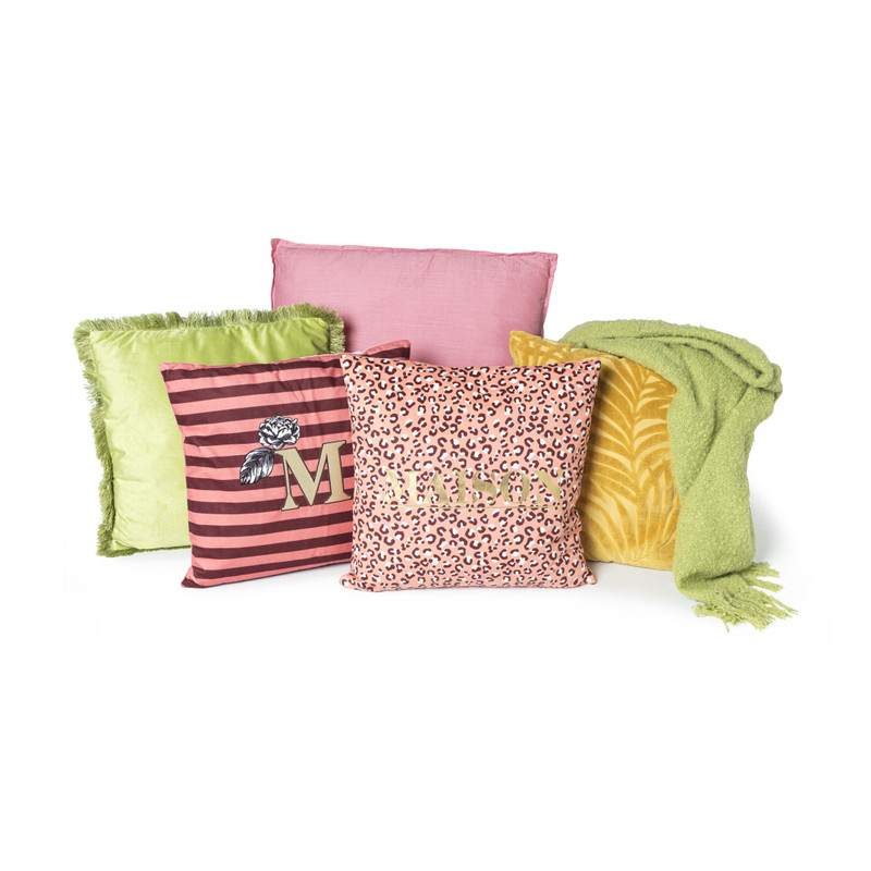 Sierkussen Maison luipaard - oranje - 45x45 cm