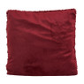 Sierkussen bont met dessin - rood - 45x45 cm 