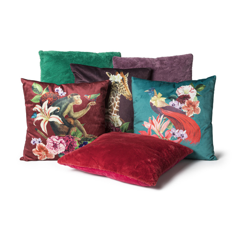 Sierkussen wonderlijke aap - rood - 45x45 cm