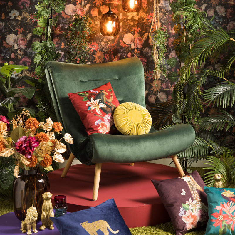 Sierkussen wonderlijke aap - rood - 45x45 cm