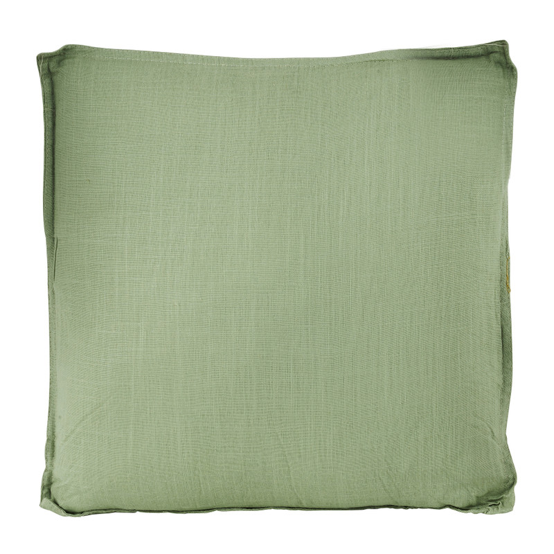 Linnen sierkussen - groen - 43x43 cm