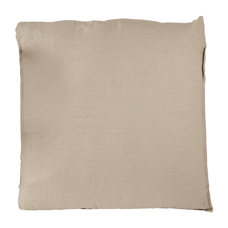 Linnen sierkussen - taupe - 60x60 cm