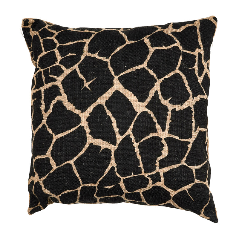 Sierkussen jute - giraf dessin - 45x45 cm 