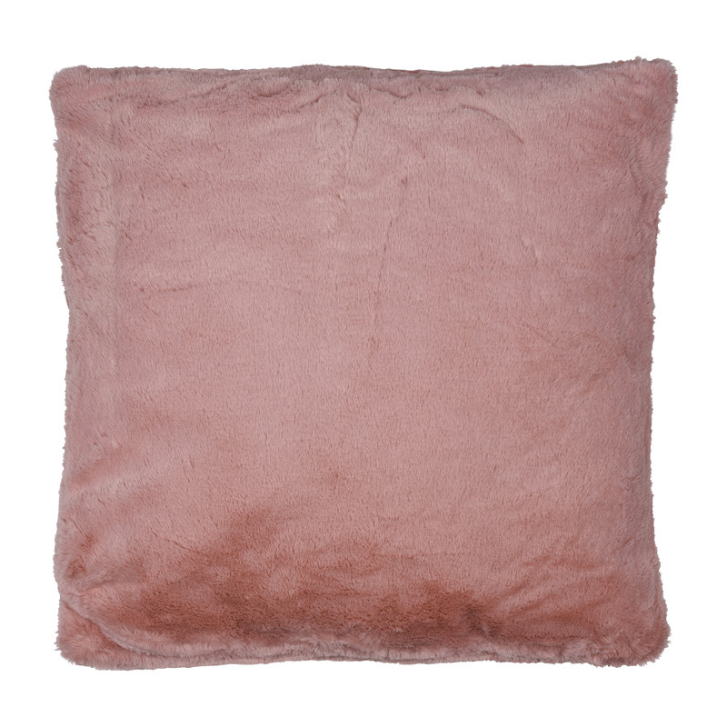 Sierkussen bont - roze - 45x45 cm