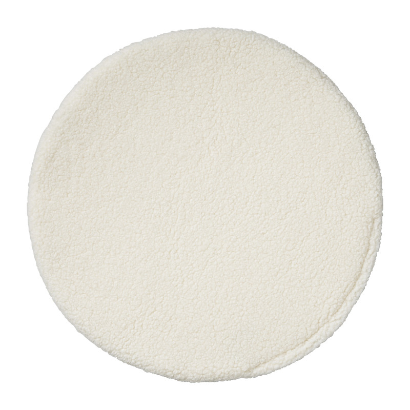 Zitkussen teddy - wit - ø38 cm 