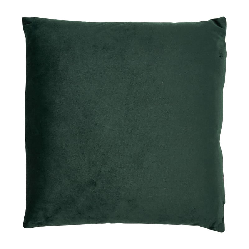 Sierkussen fluweel bloemen - donkergroen - 45x45 cm
