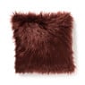 Sierkussen imitatie bont - bordeauxrood - 45x45 cm