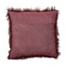 Sierkussen imitatie bont - bordeauxrood - 45x45 cm
