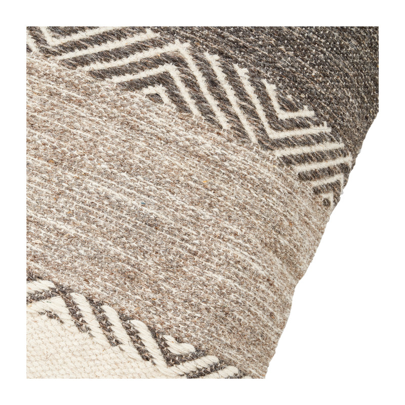 Sierkussen wol - bruin/naturel - 60x60 cm 