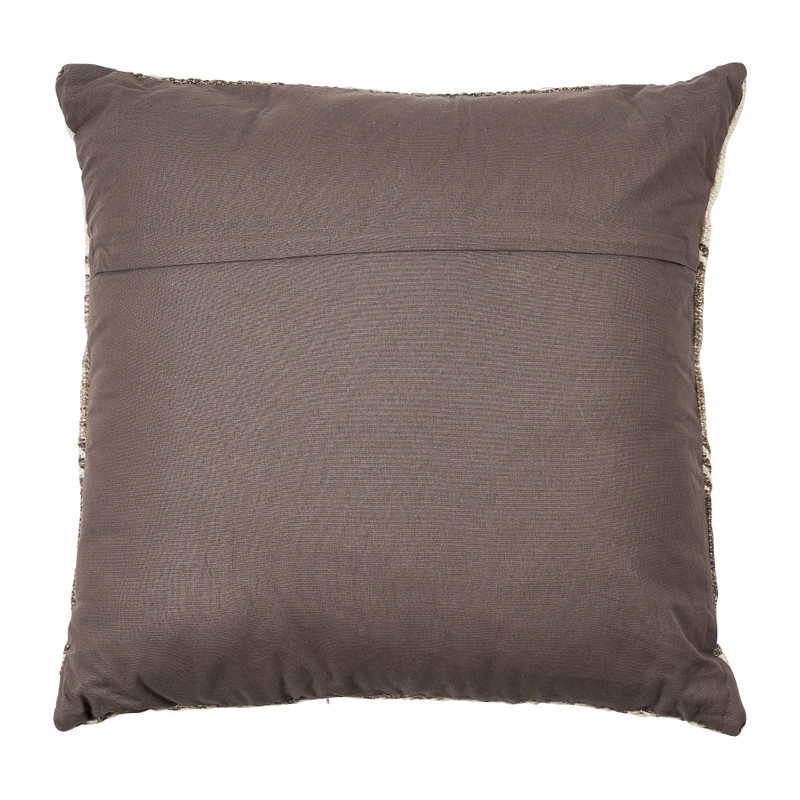 Sierkussen wol - bruin/naturel - 60x60 cm 