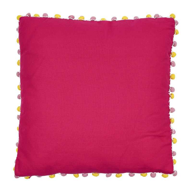 Sierkussen pompom - roze - 45x45 cm 