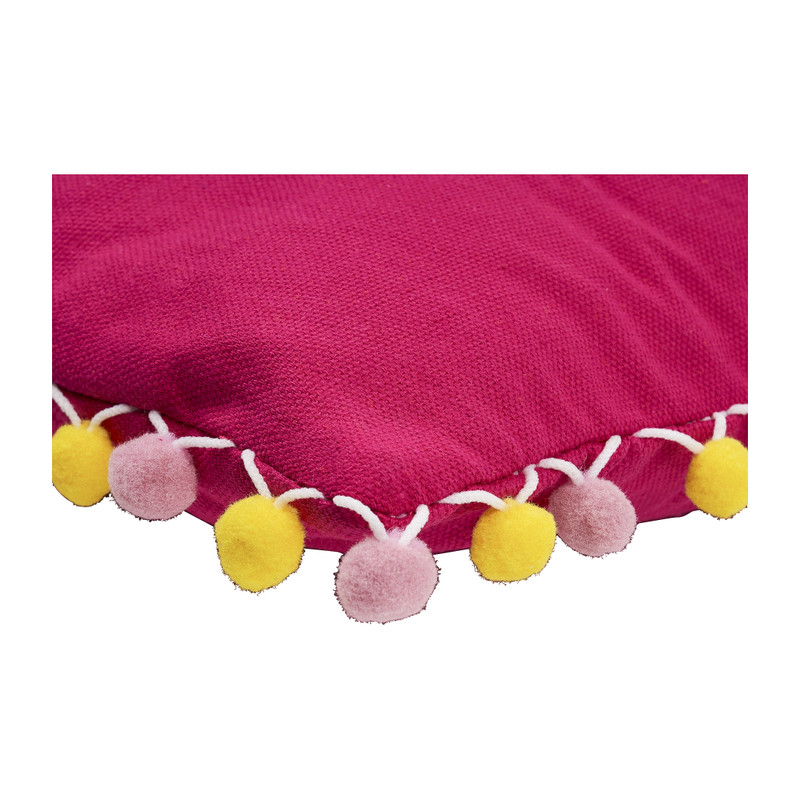 Sierkussen pompom - roze - 45x45 cm 