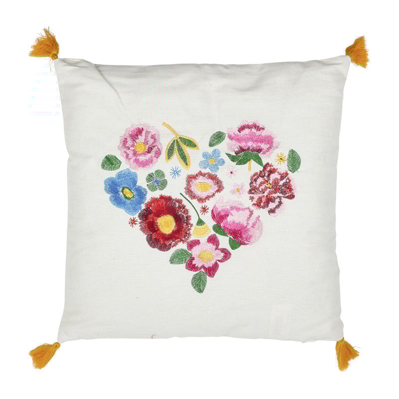 Sierkussen bloemen  hartje - 45x45 cm