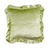 Sierkussen velvet met volant - groen - 40x40 cm 