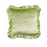 Sierkussen velvet met volant - groen - 40x40 cm 